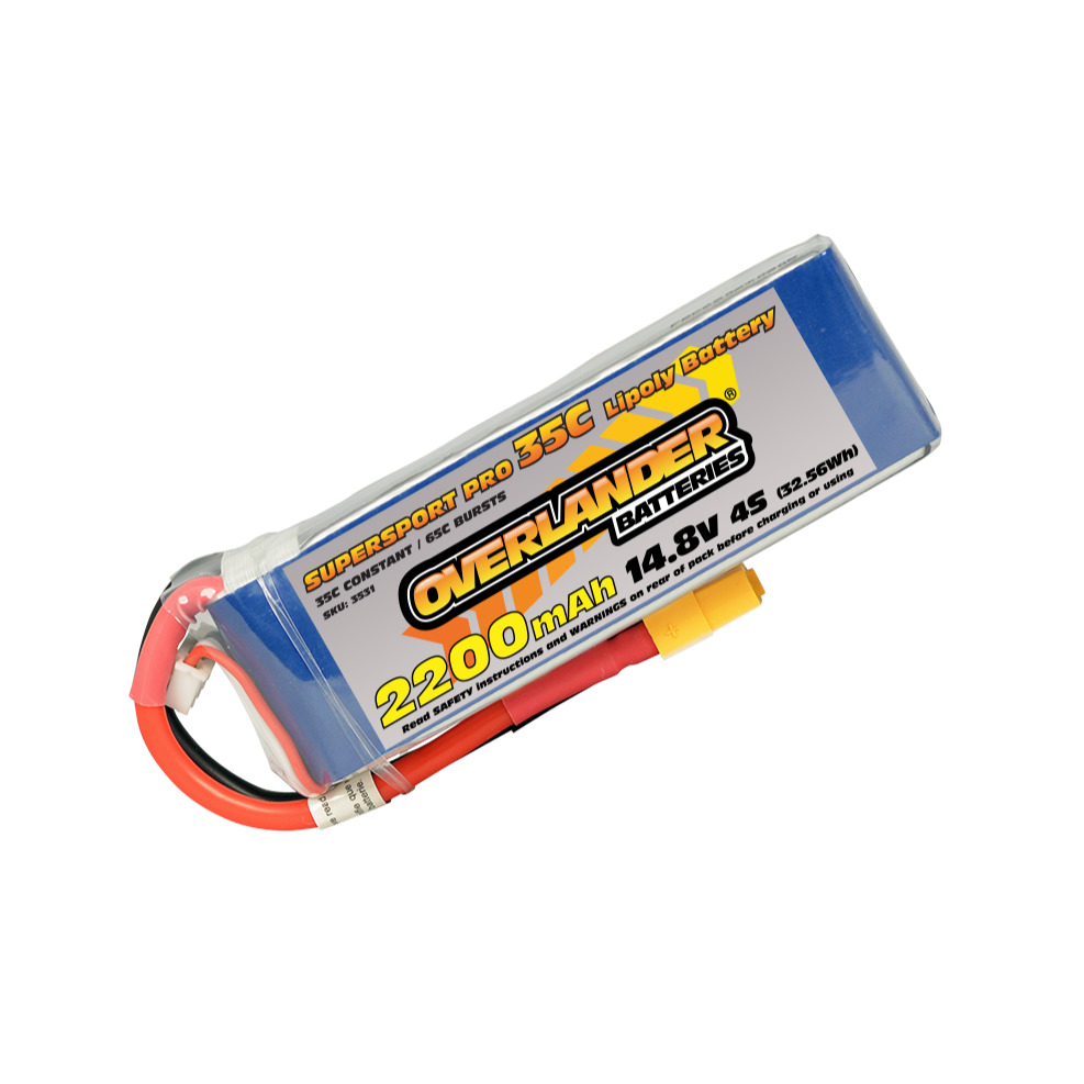 Overlander 2200mah 14.8V 4S 35C Supersport Pro LiPo Battery - XT60 - 3531 from Nexus Modelling Supplies Models Northampton Model Web Website Site Webshop Shop Webstore Store