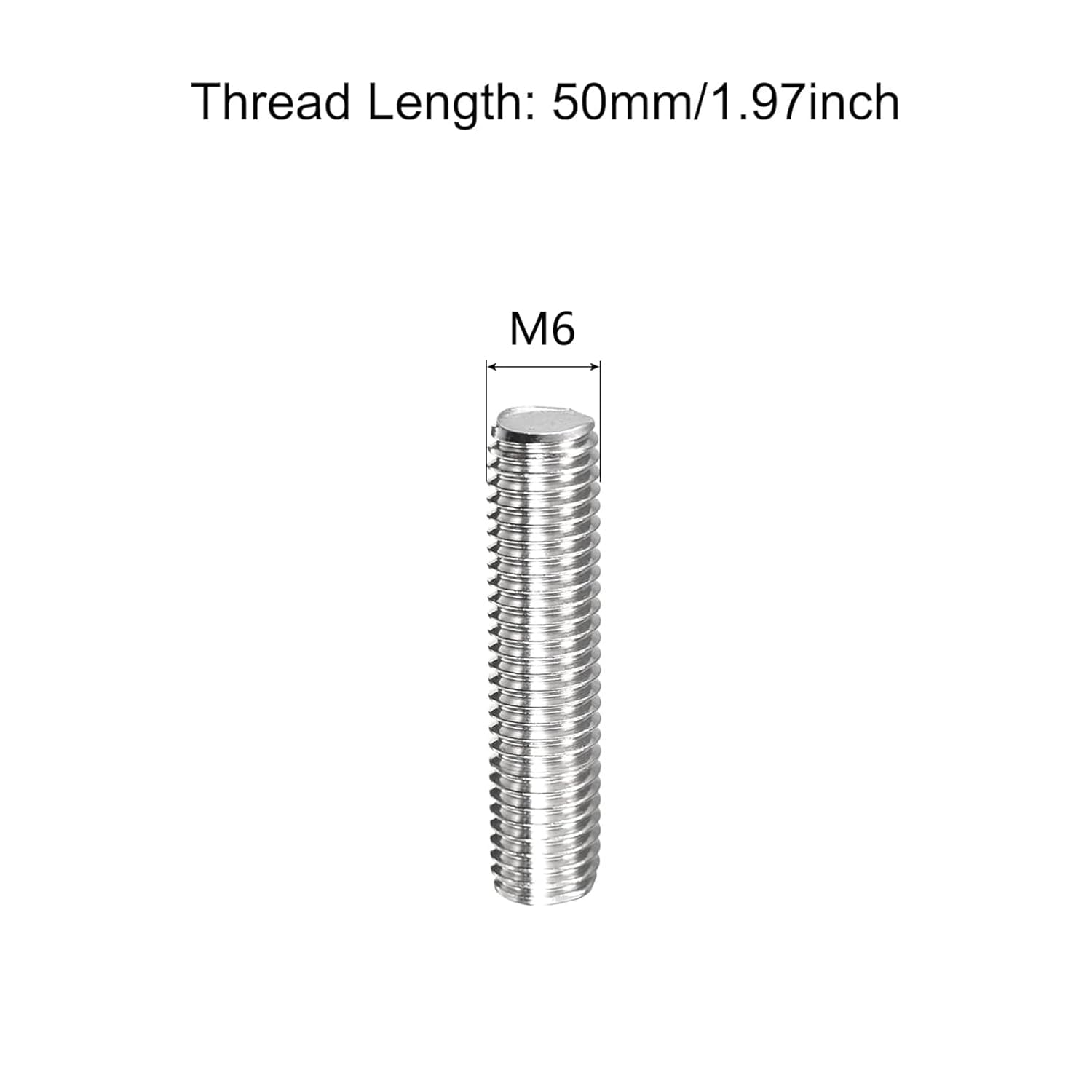 M6 Stainless Steel Threaded Rod Studding M6 x 50mm Ideal for BDX Jet
