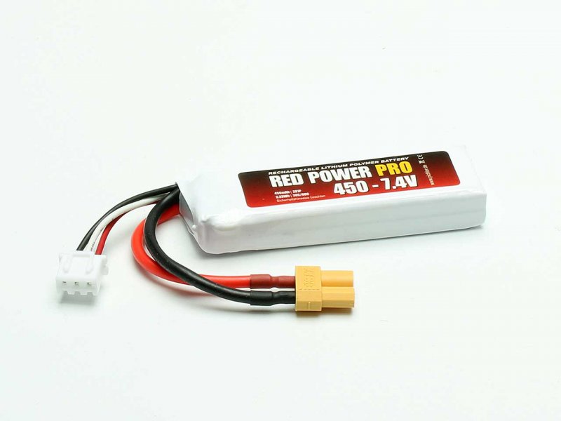Akku RED POWER PRO 450 mah 2s LiPo Battery with XT30 19123