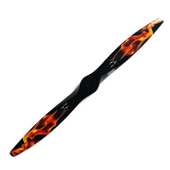 Bernotech 18x8" Painted Wooden Propeller (Black/Flames) BER001