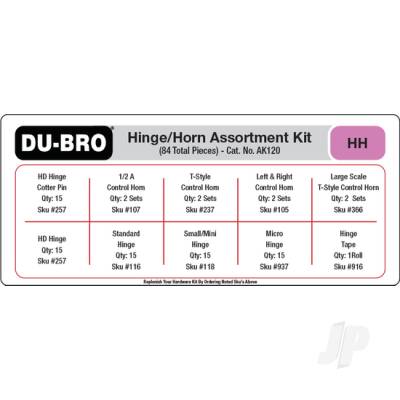 Dubro Hinges & Horns Assortment Kit (84 pcs set) DUBAK120