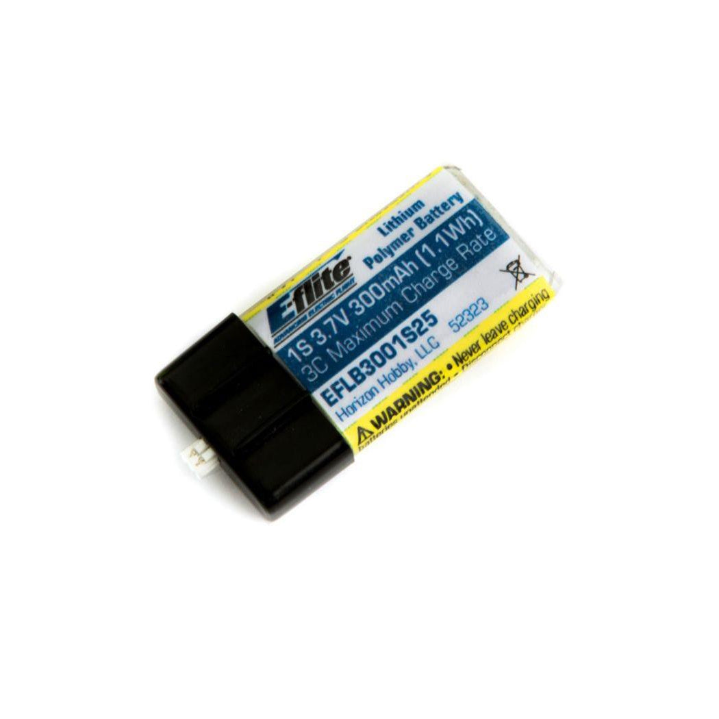 E-Flite 300mAh 1S 3.7v 25C LiPo Battery EFLB3001S25