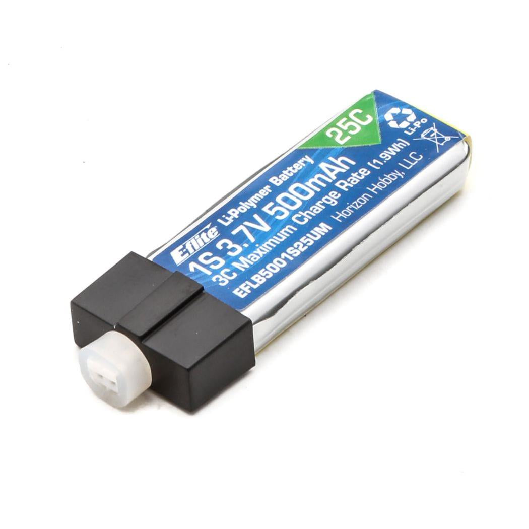E-Flite 500mAh 1S 3.7v 25C LiPo High Current UMX Connector EFLB5001S25UM