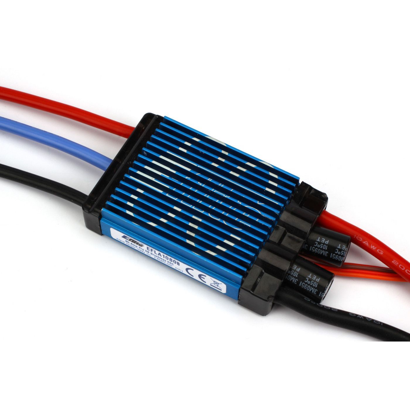 E-Flite 80A Pro Switch-Mode BEC Brushless ESC With EC5 Connector (V2) EFLA1080B close up details of main unit