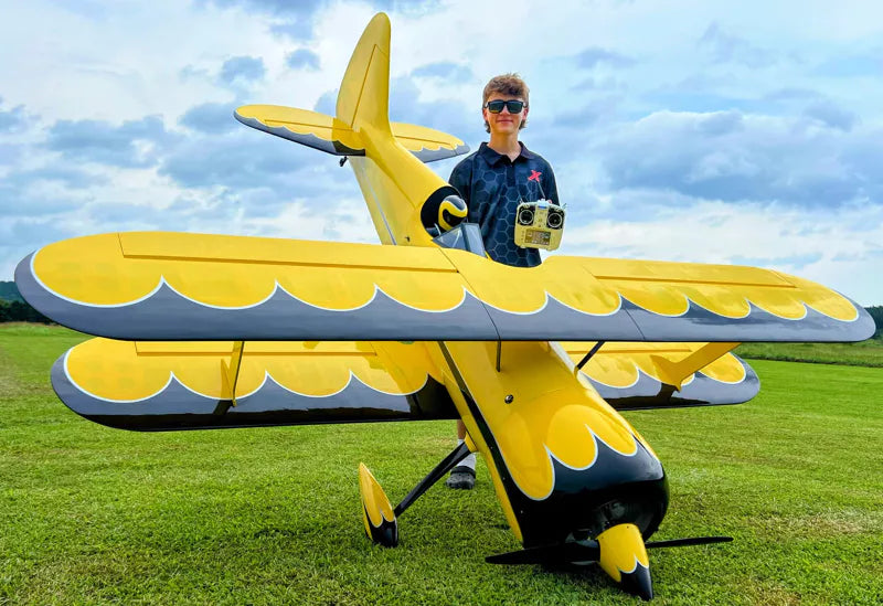 Extreme Flight / Legacy Muscle Bipe 110" Yellow/Black ARF Kit A438-YW Next Delivery June 2026