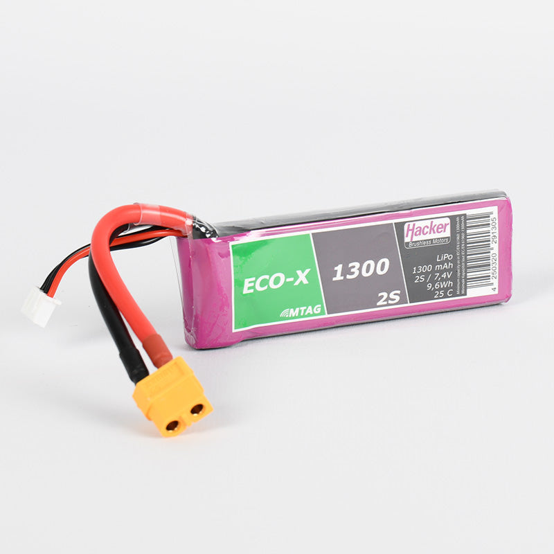 Hacker TopFuel ECO-X 2S 1300mAh 25C LiPo Battery XT60 MTAG 91300241