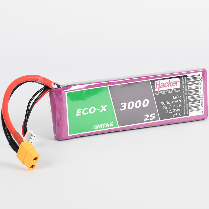 Hacker TopFuel ECO-X 2S 3000mAh 25C LiPo Battery With MTAG XT60 93000231