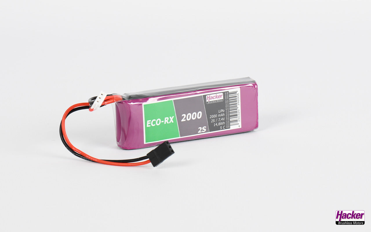 Hacker TopFuel LiPo 5C ECO-RX 2000mAh 7.4v 2 Cell LiPo Battery 92000236