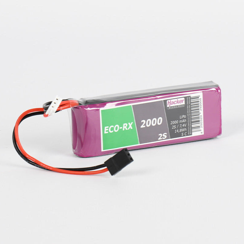 Hacker TopFuel LiPo 5C ECO-RX 2000mAh 7.4v 2 Cell LiPo Battery 92000236