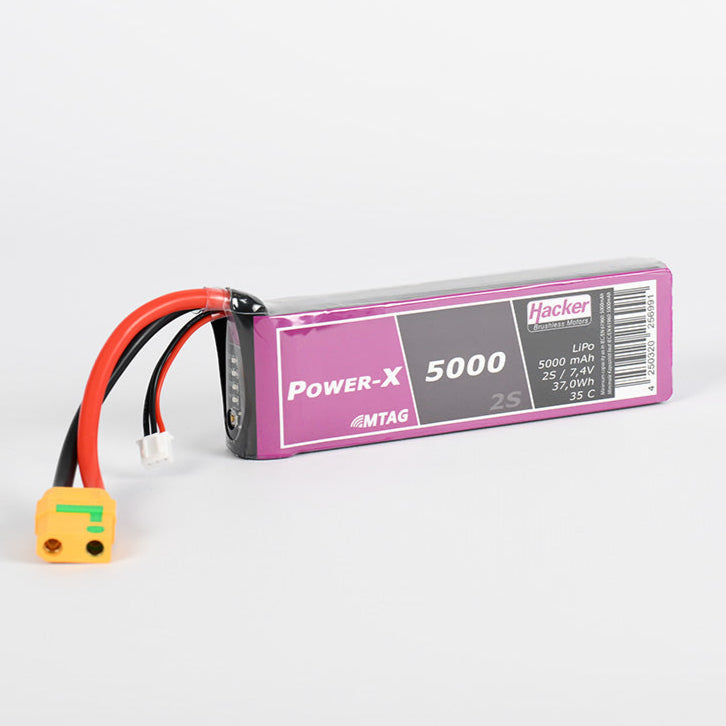 Hacker TopFuel Power-X 2S 5000mAh 35C LiPo Battery XT90AS MTAG 95000261