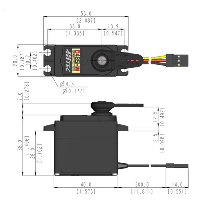 Hitec D485HW Standard Digital Cored Servo 45g 7.5kg/0.15s 4.8V - 7.4V 2221030