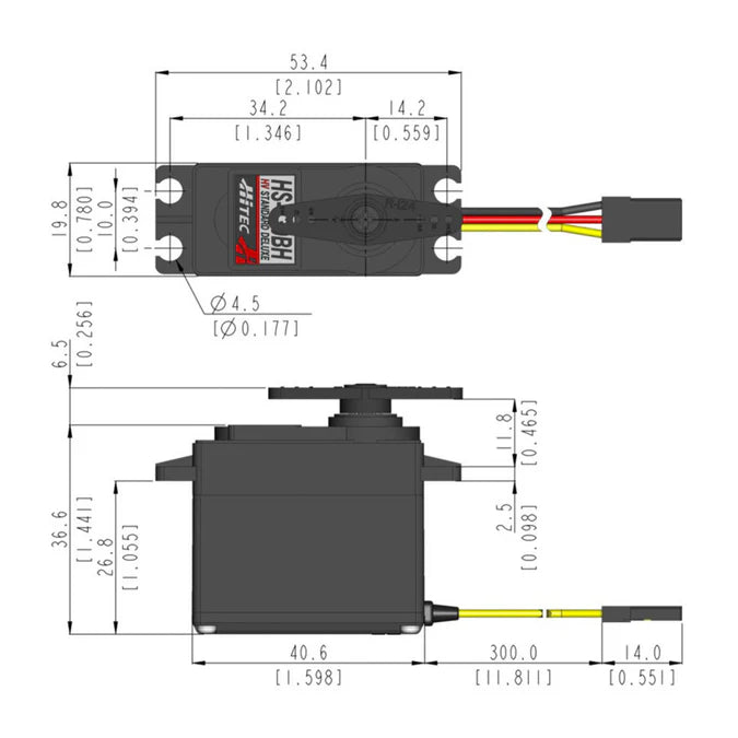 Hitec HS-430BH Standard Analogue Cored Servo 45.5g 5kg 0.14s 6.0V - 7.4V 2213262