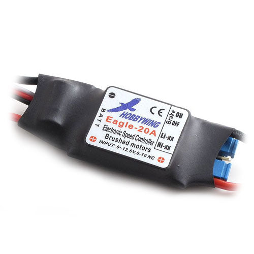 Hobbywing Eagle 20A Brushed Speed Controller HW80050000 close up with details