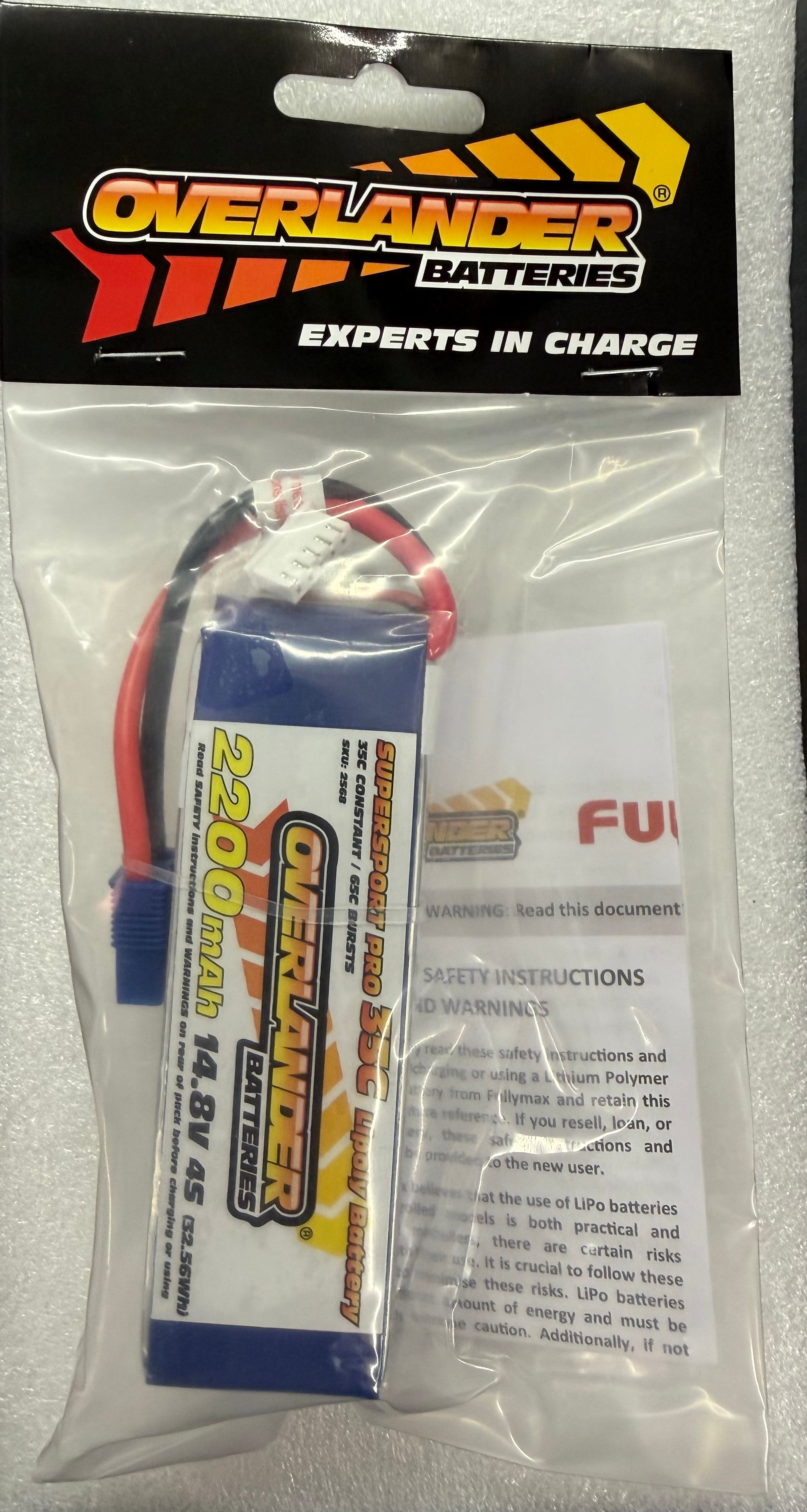Overlander 2200mah 14.8V 4S 35C Supersport Pro LiPo Battery - EC3 - 2568