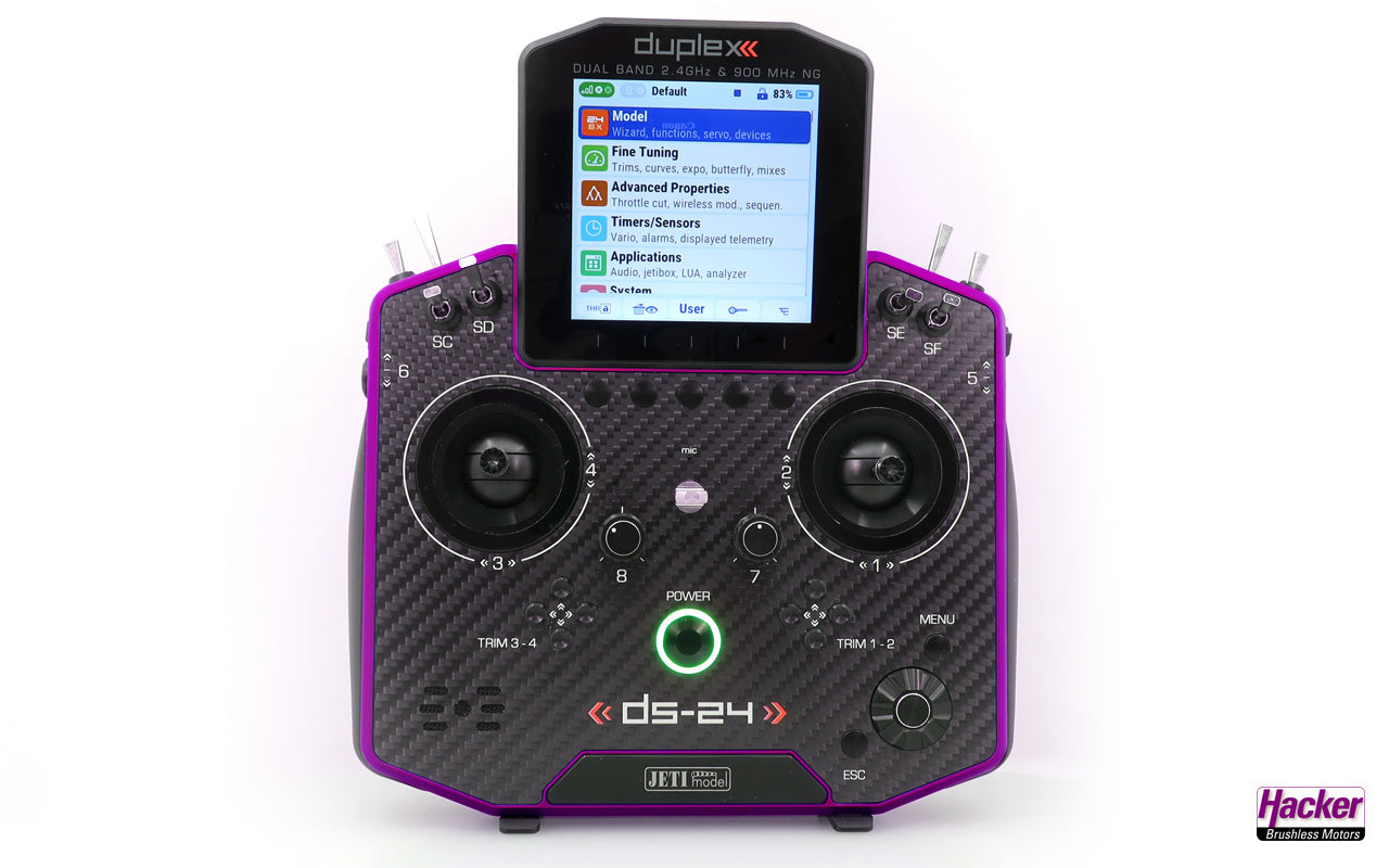 Jeti Duplex 2.4 EX DS24 II Carbon Line Purple Multi Mode Transmitter with REX12 Receiver
