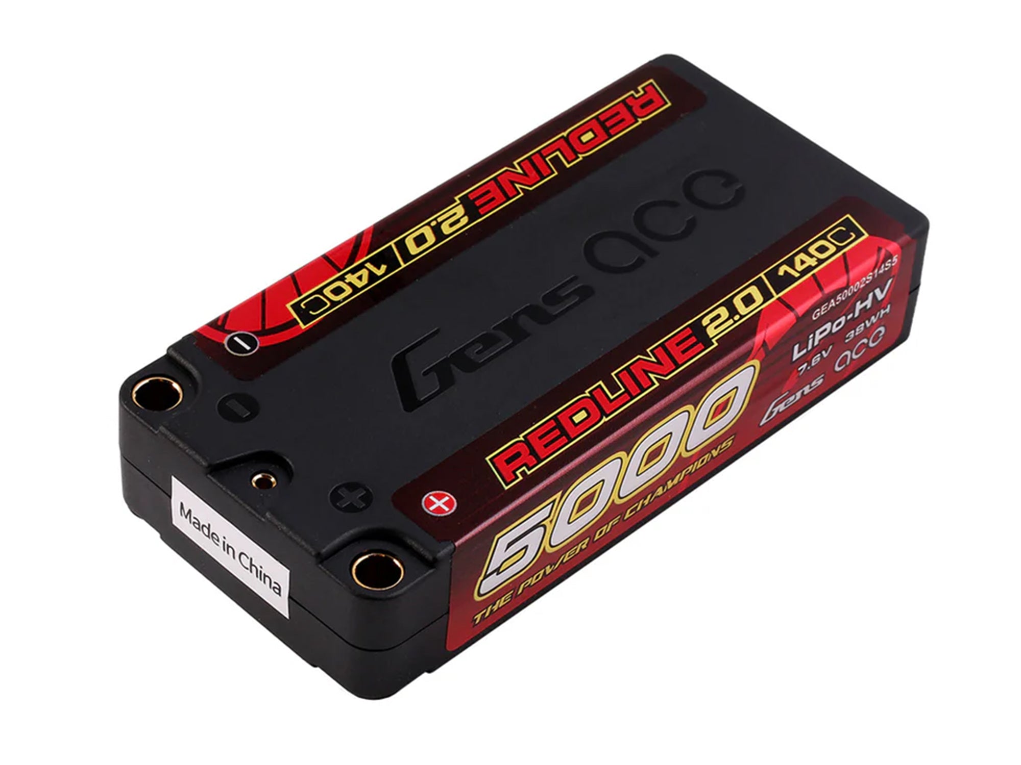 Gens Ace Li-Po HV Car Hard Case 2S1P 7.6V 5000mAh 140C with 5mm GC2H5000-140G5