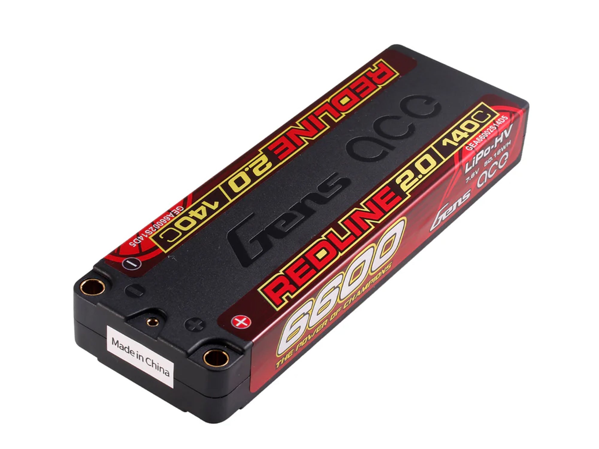 Gens Ace Li-Po HV Car Hard Case 2S1P 7.6V 6600mAh 140C with 5mm GC2H6600-140G5