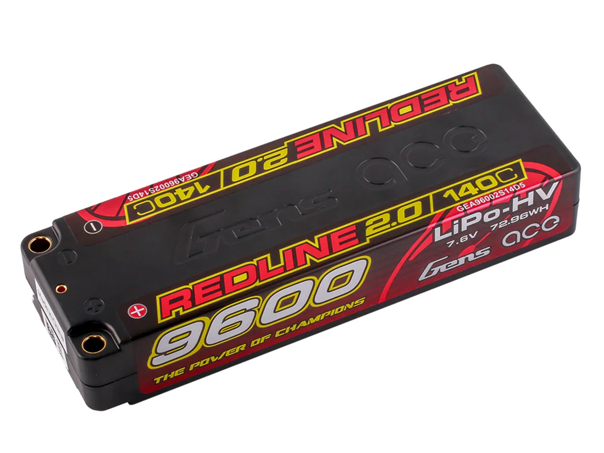 Gens Ace Li-Po HV Car Hard Case 2S 7.6V 9600mAh 140C RL2 Short 5mm GC2H9600-140T