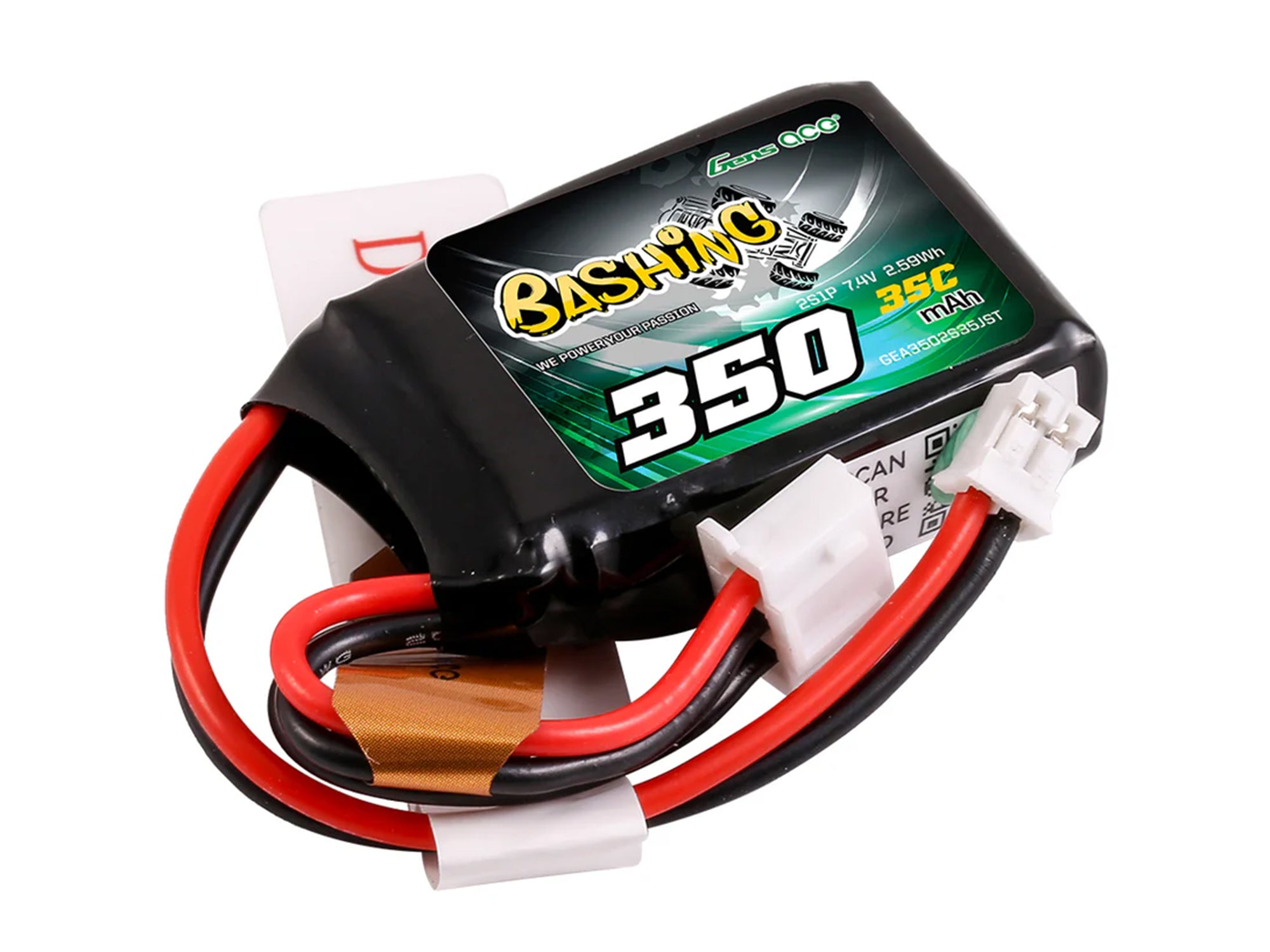 Gens Ace Li-Po 2S 7.4V 350mAh 35C with JST-PH (Micro B/T) GC2S0350-35PH