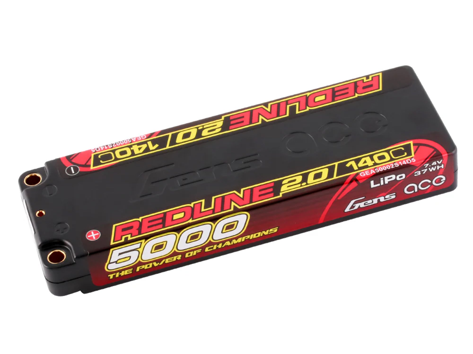 Gens Ace Li-Po HV Car Hard Case 2S 7.6V 5000mAh 140C RL2 Short 5mm GC2S5000-140T