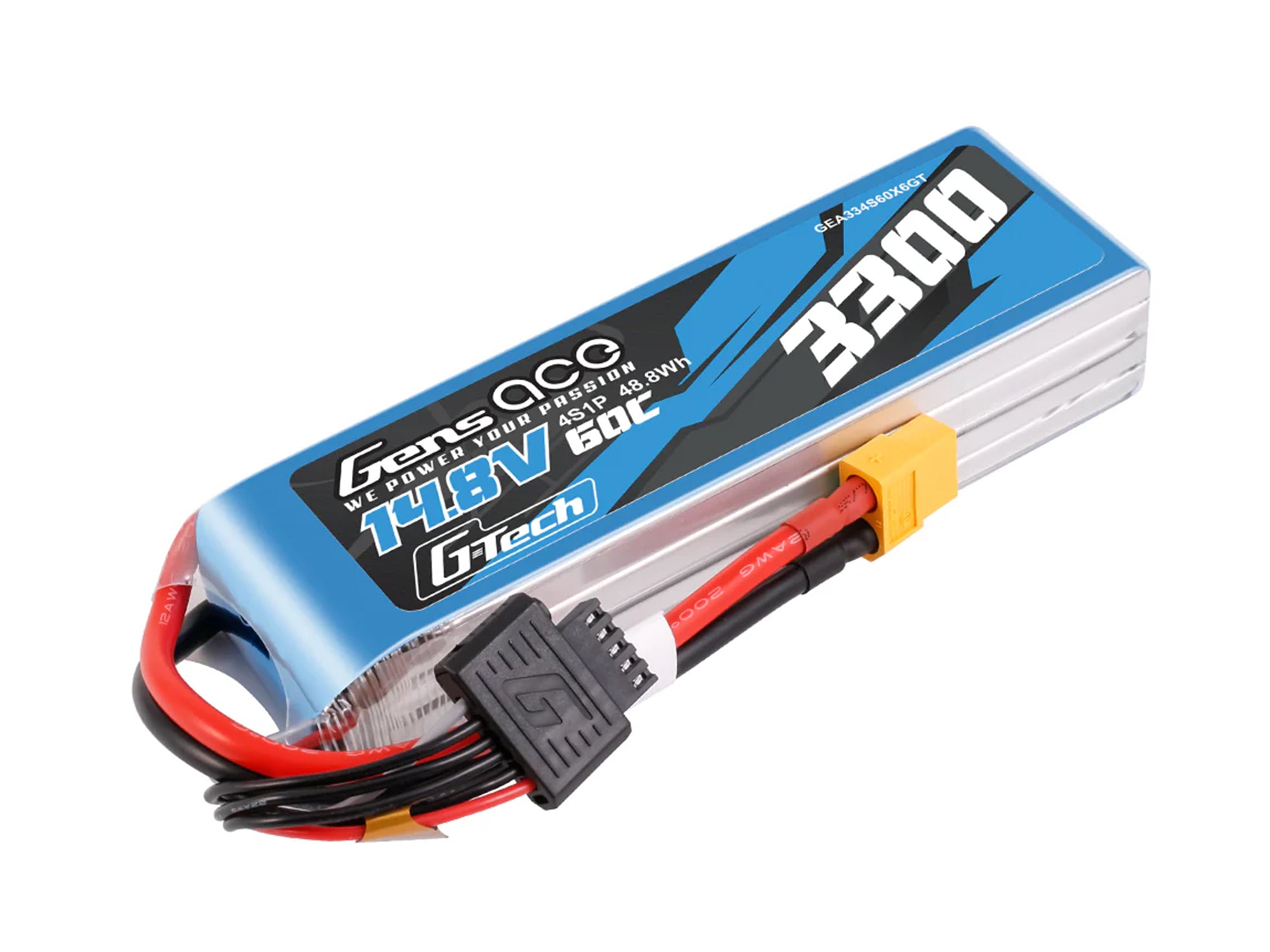 Gens Ace Li-Po G-Tech 4S 14.8V 3300mAh 30C with XT60 GT4S3300-60X6