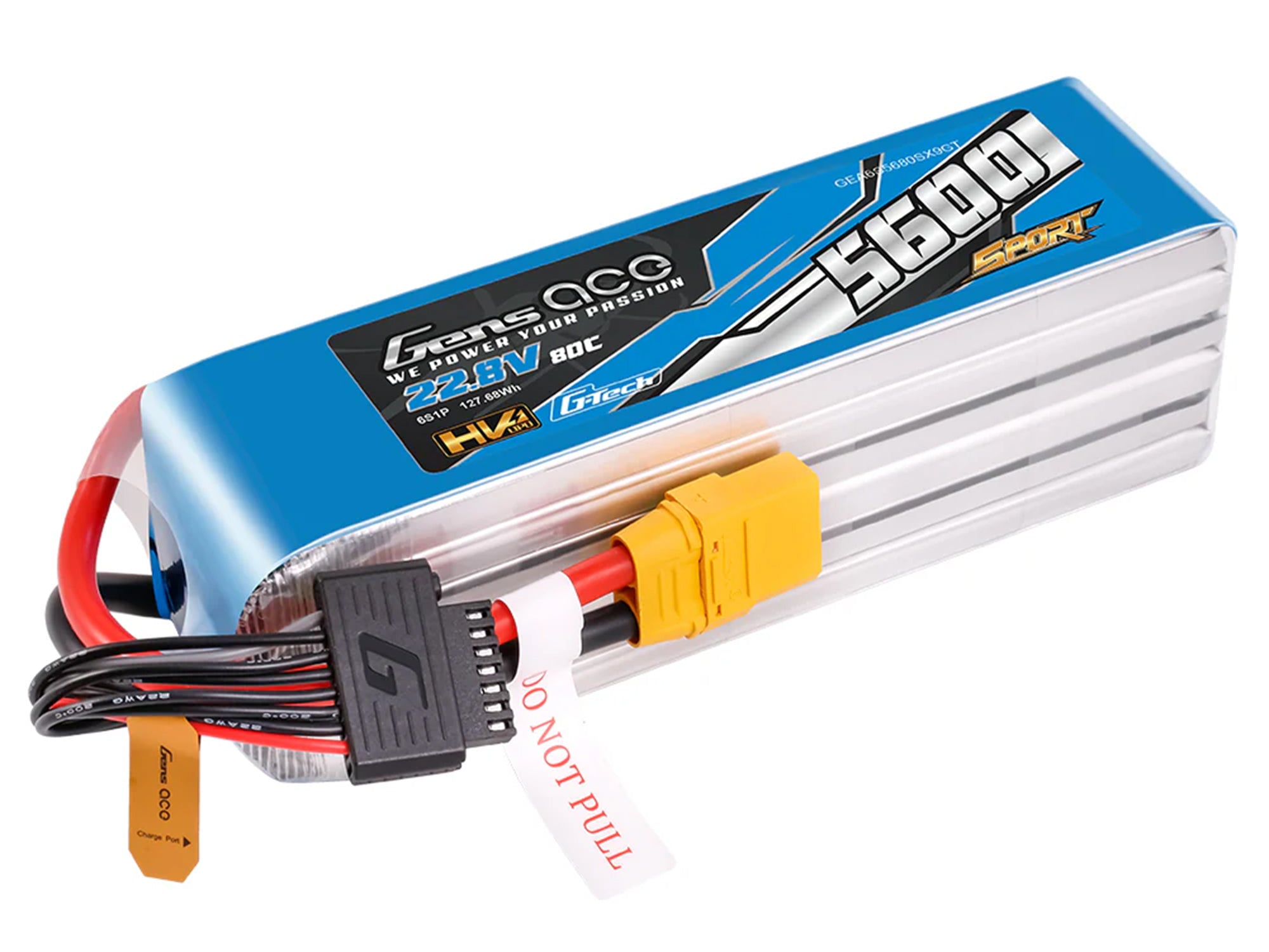 Gens Ace Li-Po G-Tech SPORT HV 6S 22.2V 5600mAh 80C with XT90 GT6H5600-80X9S