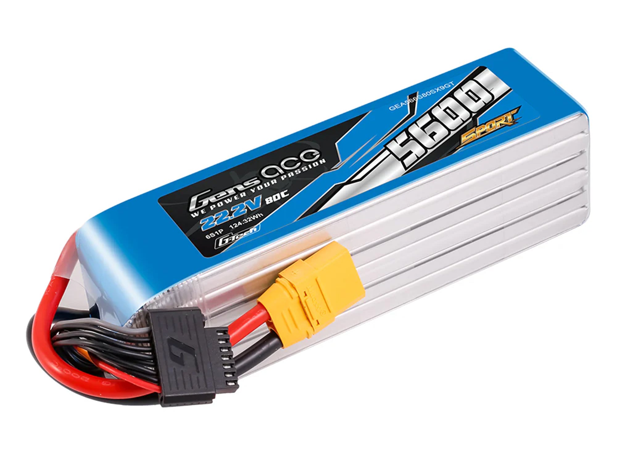 Gens Ace Li-Po G-Tech SPORT 6S 22.2V 5600mAh 80C with XT90 GT6S5600-80X9S
