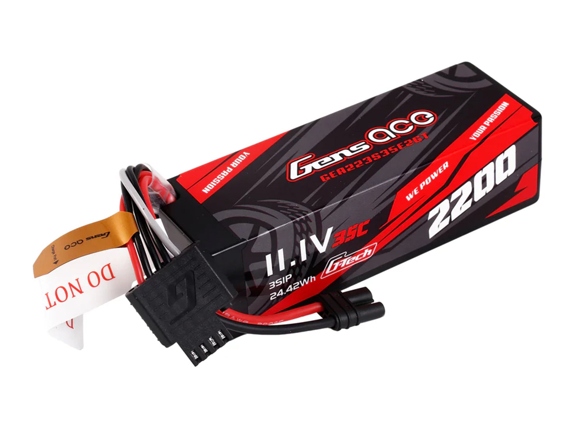 Gens Ace Li-Po G-Tech 3S 11.1V 2200mAh 35C with EC2 (GROM) GTC3S2200-35E2