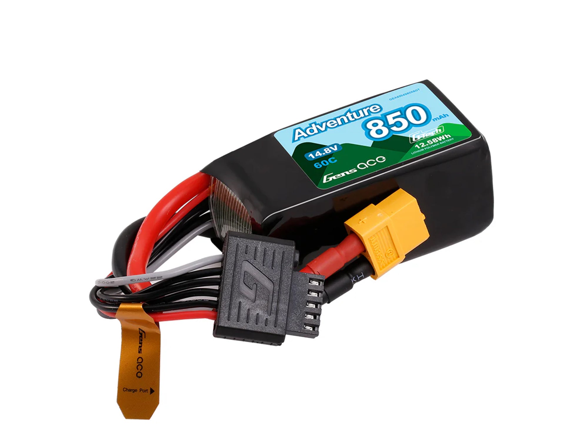 Gens Ace Li-Po Car G-Tech 4S 14.8V 850mAh 60C Crawling with XT60 GTC4S850-60X6