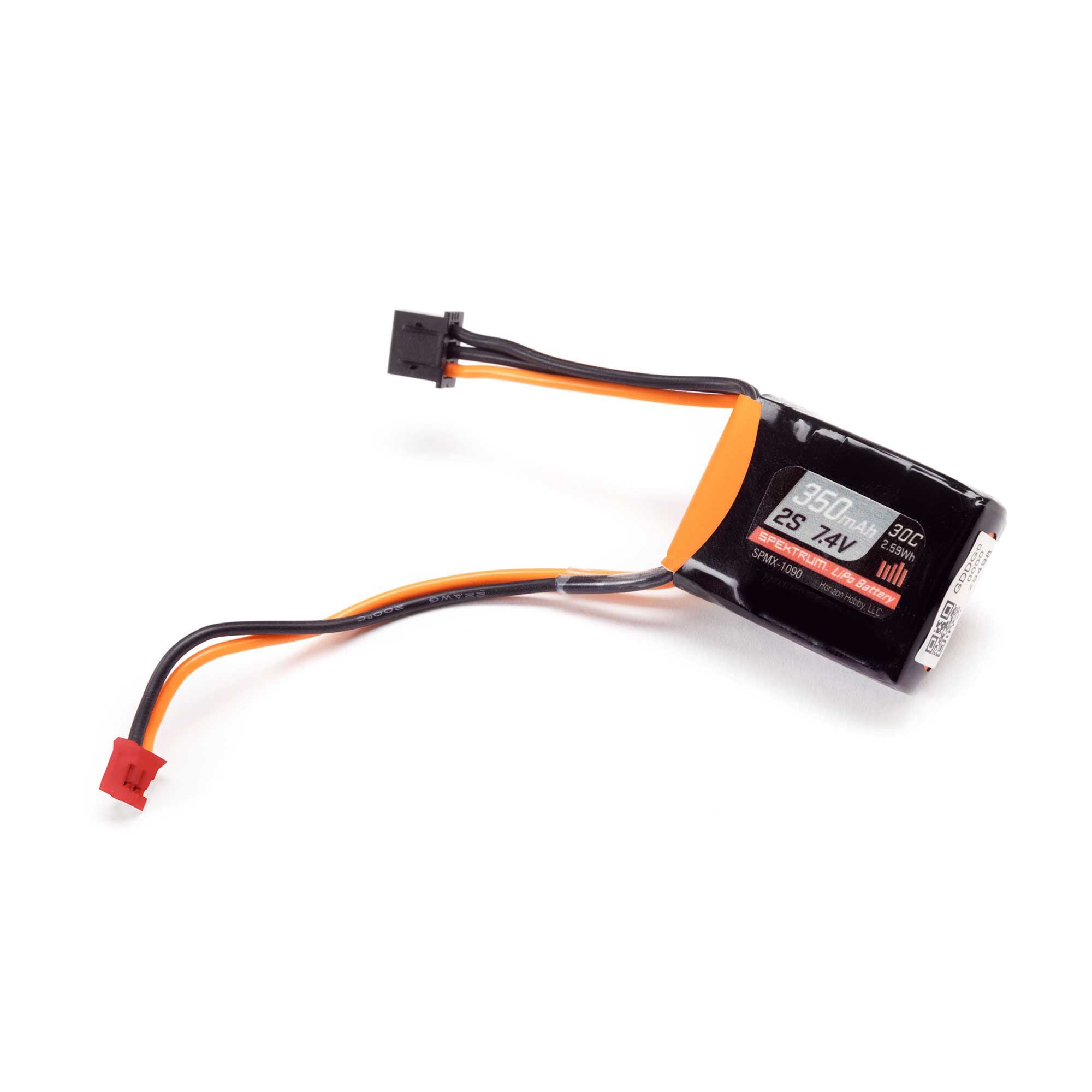 Spektrum 7.4V 350mAh 2S 30C LiPo Battery: PH2.0 SPMX-1090
