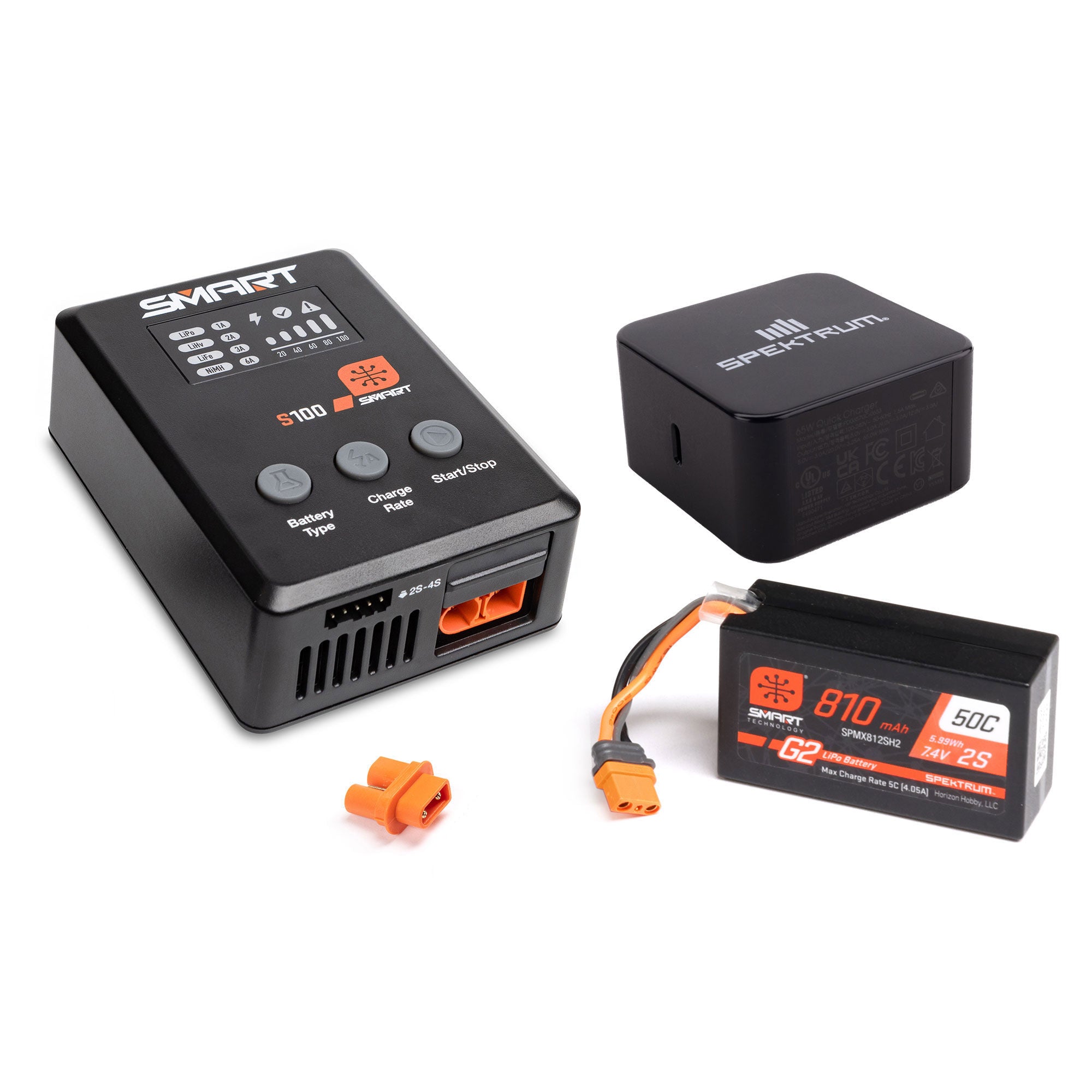 Spektrum Smart Powerstage Surface Bundle: 810mAh 2S 50C LiPo Battery SPMXPSS210I