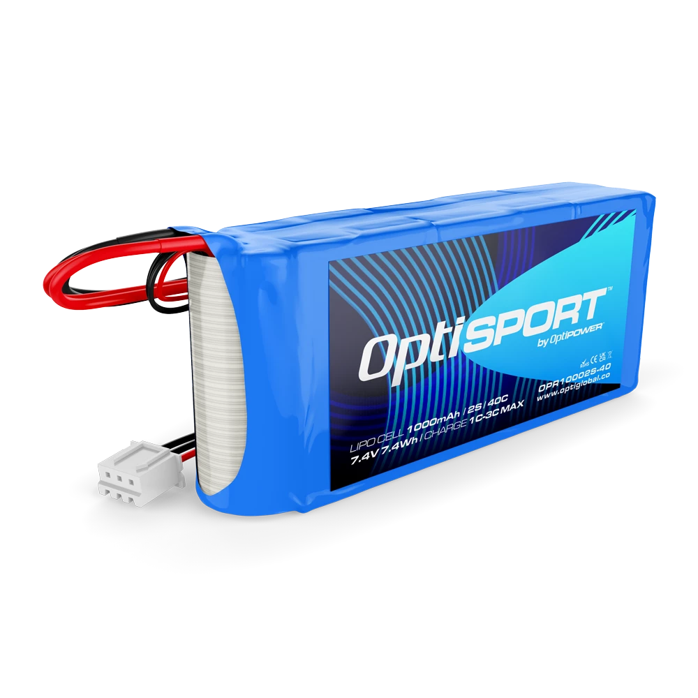 Optisport 2S 7.4v 1000mAh 40C LiPo Battery OPR10002S-40