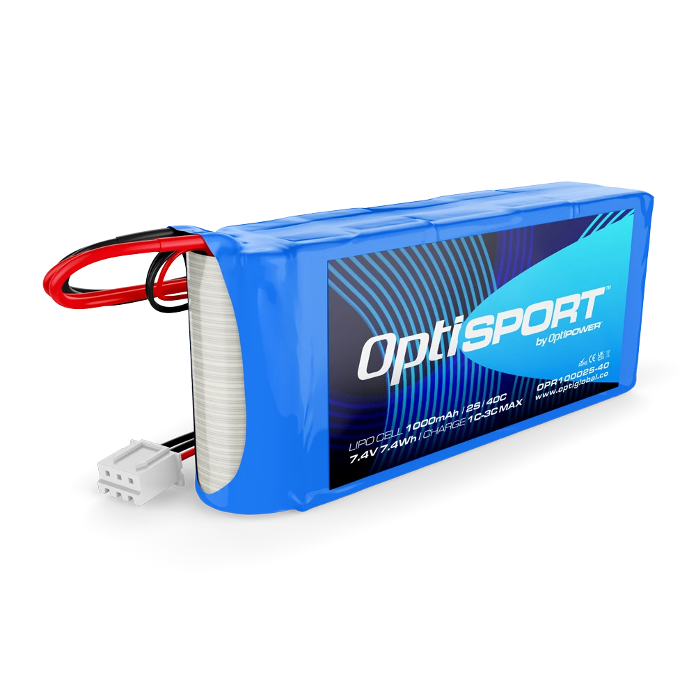 Optisport 2S 7.4v 1000mAh 40C LiPo Battery with XT60 OPR10002S-40