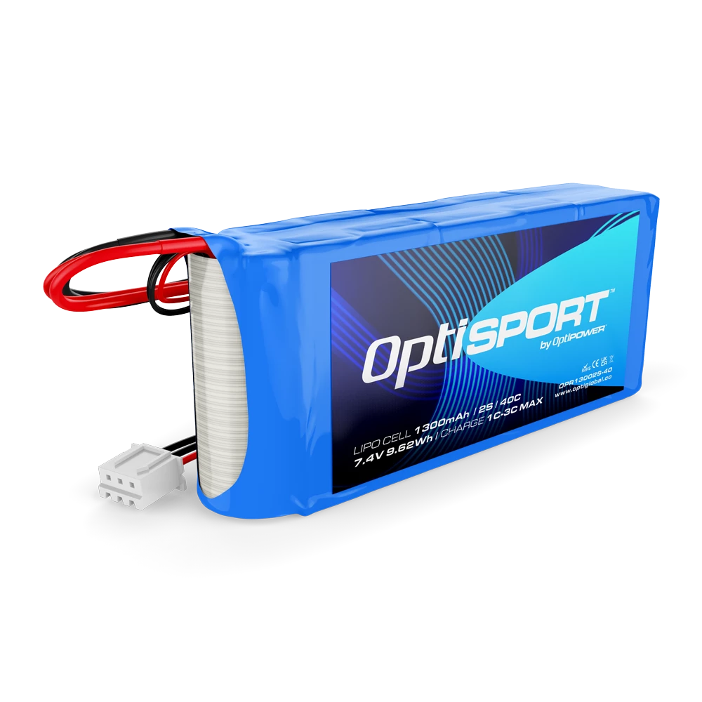 Optisport 2S 7.4v 1300mAh 40C LiPo Battery OPR13002S-40