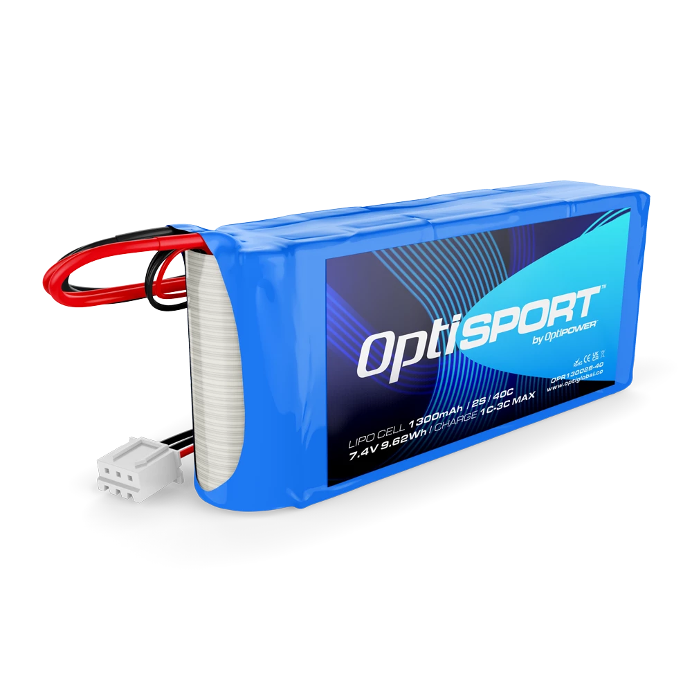 Optisport 2S 7.4v 1300mAh 40C LiPo Battery with XT60 OPR13002S-40