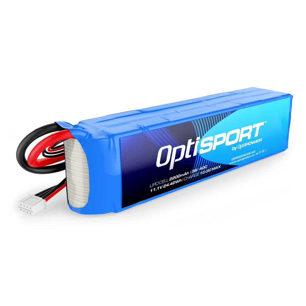 Optisport 3S 11.1v 2200mAh 40C LiPo Battery OPR22003S-40