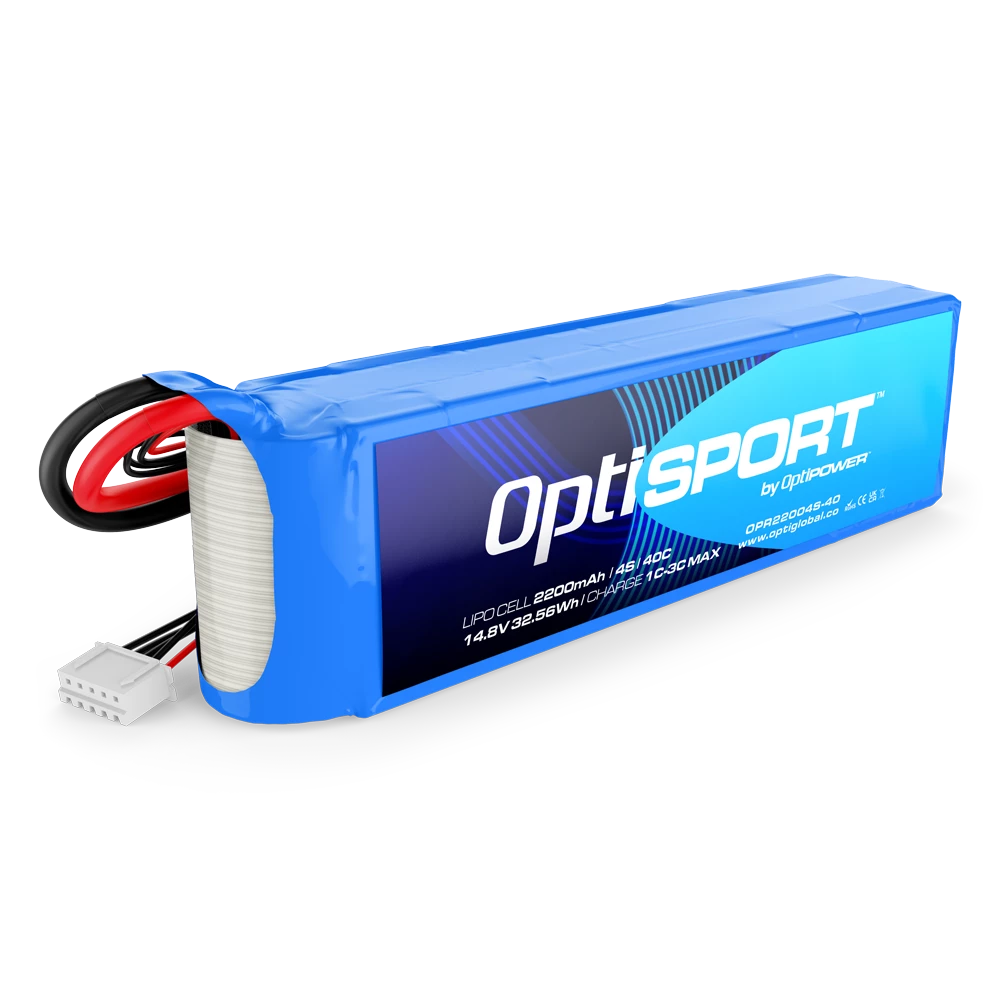 Optisport 4S 14.8v 2200mAh 40C LiPo Battery OPR22004S-40