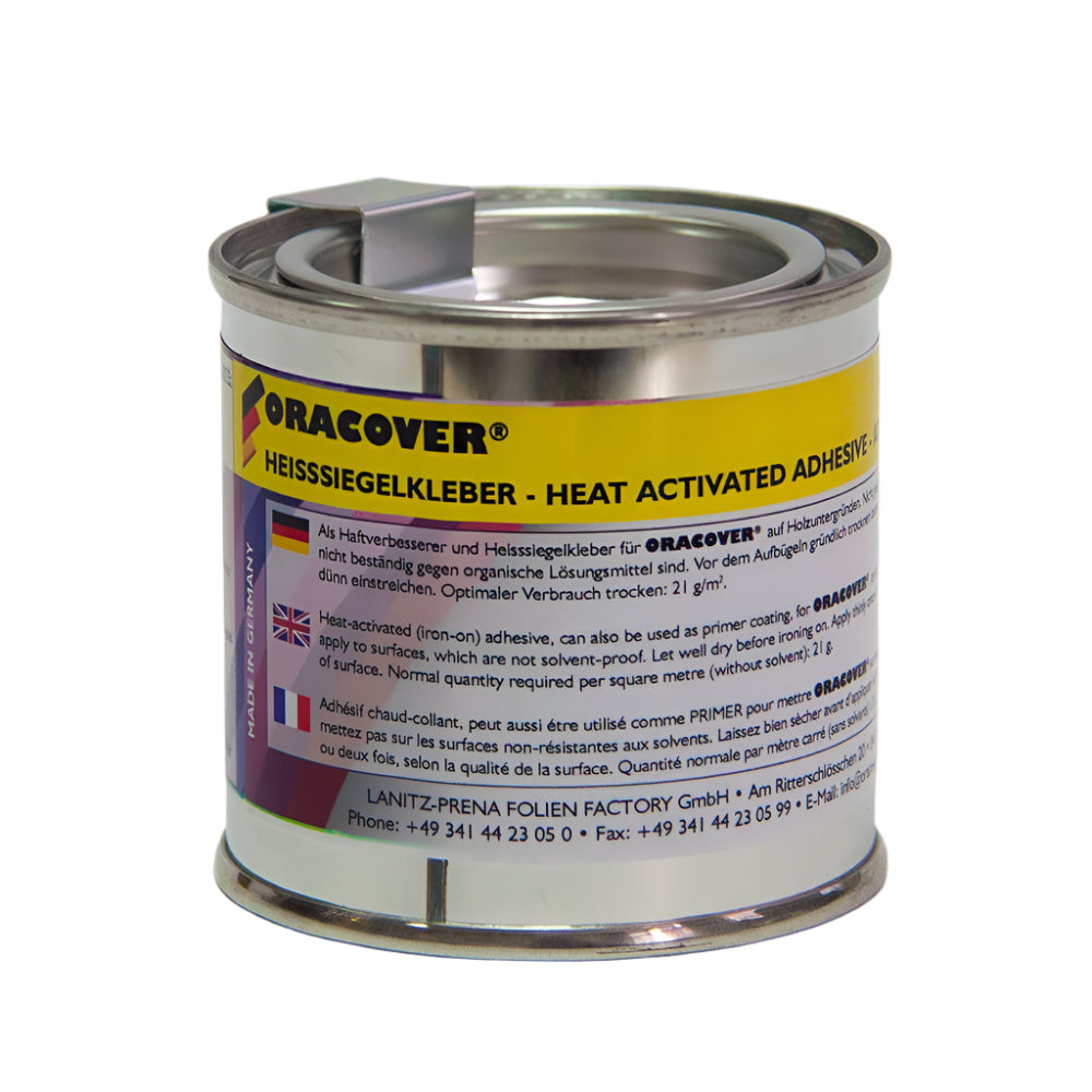 Oracover Heat Activated Iron on Adhesive 0960 100ml Tin ORA0960 Yellow Label