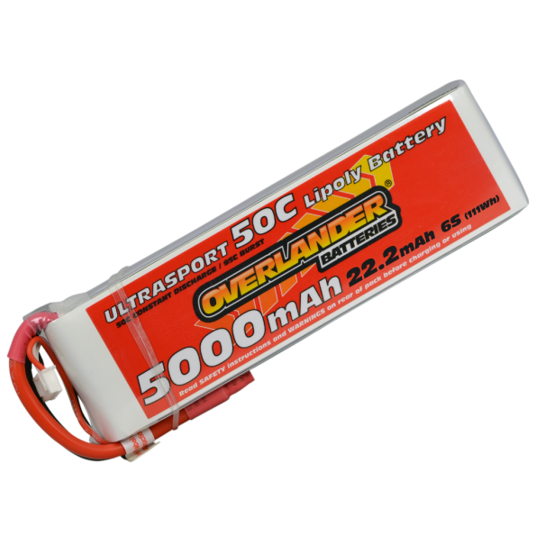 Overlander 5000mAh 6S 22.2v 50C Ultrasport LiPo Battery - No Connector