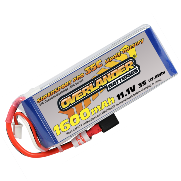 Overlander 1600mAh 11.1V 3S 35C Supersport Pro LiPo Battery 2565