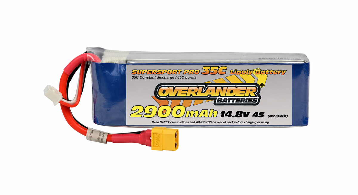 Overlander 2900mAh 14.8V 4S 35C Supersport Pro LiPo Battery - XT60 Connector 2959