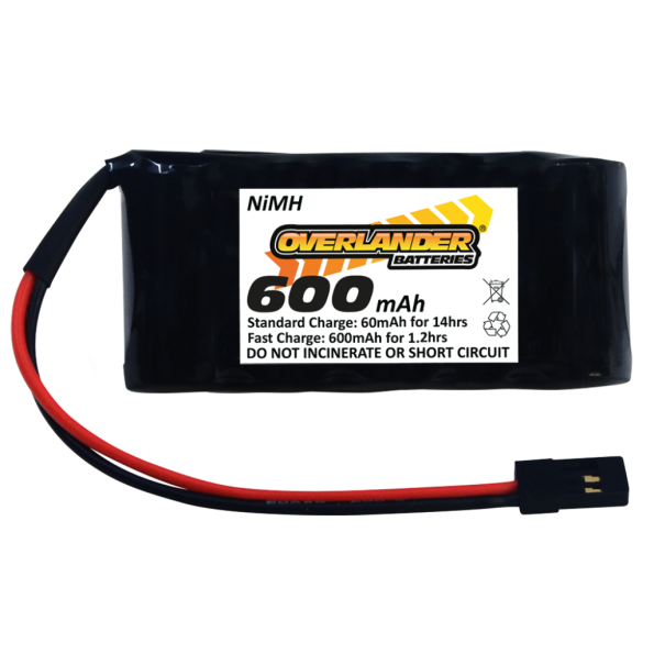 Overlander Nimh Battery Pack 2/3 AA 600mah 6v Receiver Flat Premium Sport 1510