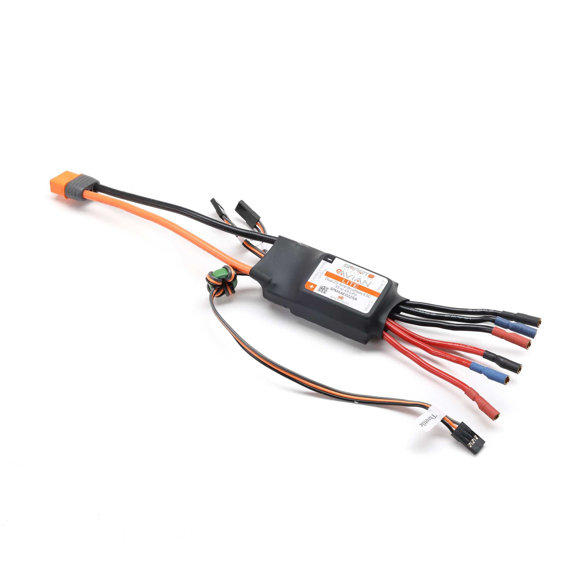 Spektrum Avian 25-Amp Dual Smart Lite Brushless ESC, 3S-4S: IC3 SPMXAE0225A