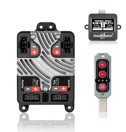 PowerBox Source Battery Backer with Oled Display 3420 overview of parts