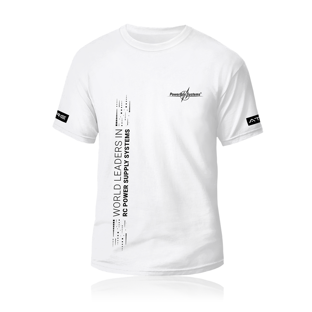PowerBox 'Performance' white T-Shirt PB-7217 FRONT GRAPHIC PRINT
