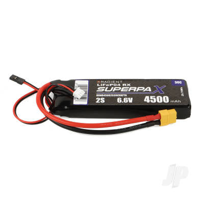Radient LiFe 2S 6.6V 4500mAh 30C XT60 Futaba / Hitec (Rx) RDNB45002S30CRXFTB