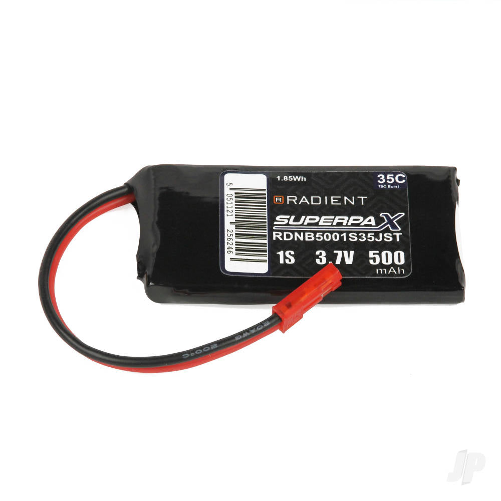Radient LiPo 1S 500mAh 3.7V 35C JST RDNB5001S35JST