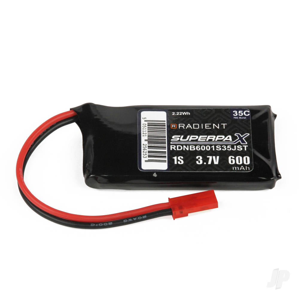 Radient LiPo 1S 600mAh 3.7V 35C JST RDNB6001S35JST