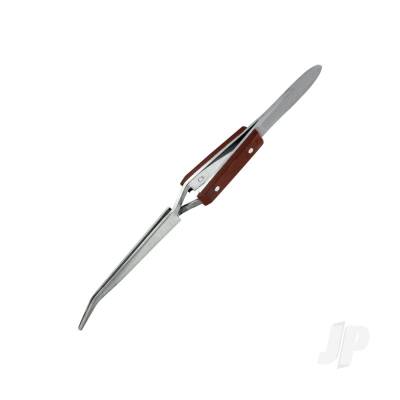 Modelcraft Reverse Action Tweezers Curved Tip/Fibre Grip (160mm) (PTW1128) SHSPTW1128