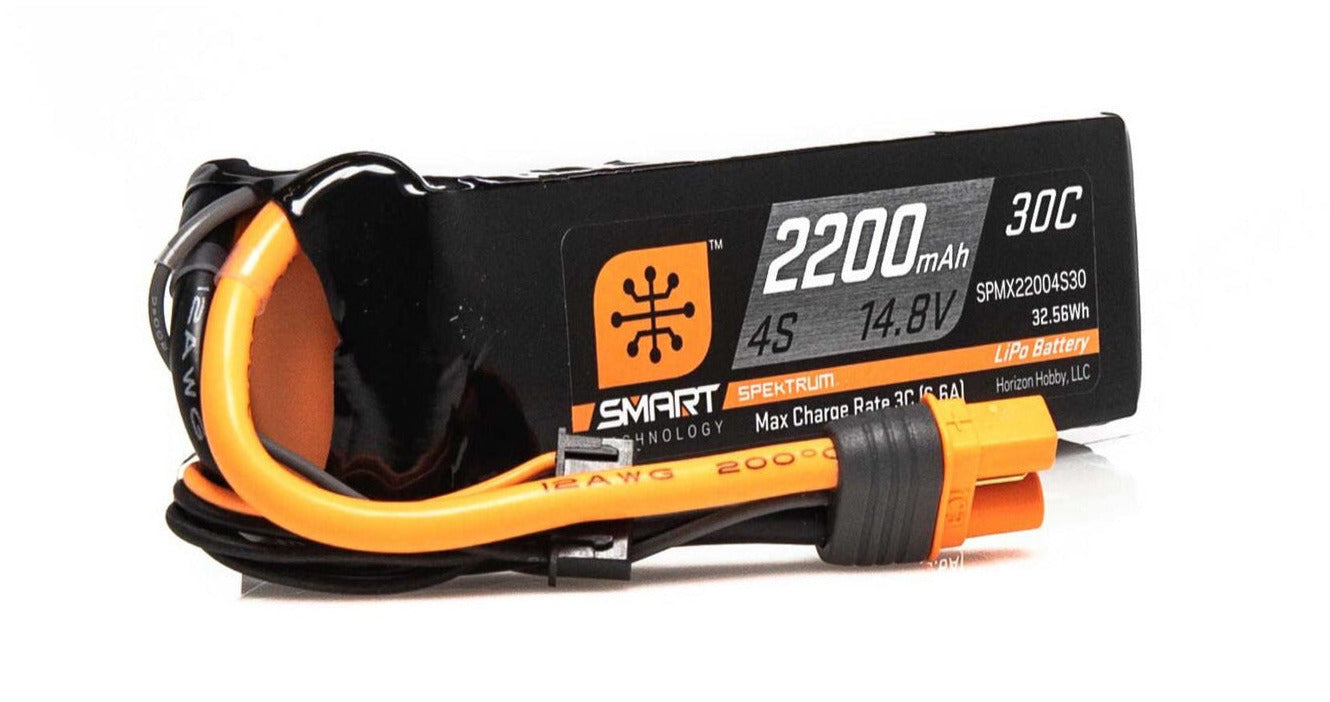 Spektrum 2200mah 4S 14.8V 30C Smart LiPo IC3 SPMX22004S30 Nexus Modelling Supplies Model Shop Models Northampton